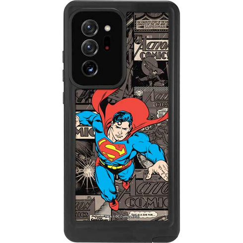 DC Comics Superman Vintage Action pose pattern Galaxy Note20 Ultra 5G Waterproof Case